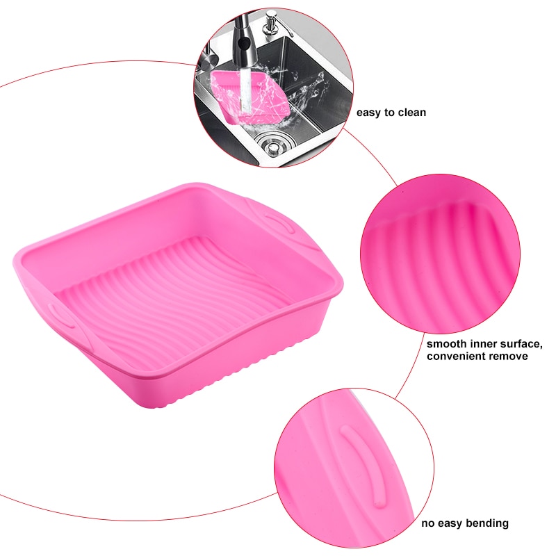 Pink Square Silicone Cake Baking Mold