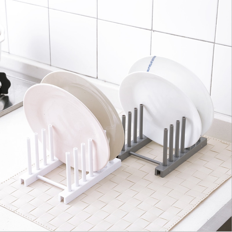 Kitchen Plate and Lid Organizer Rack