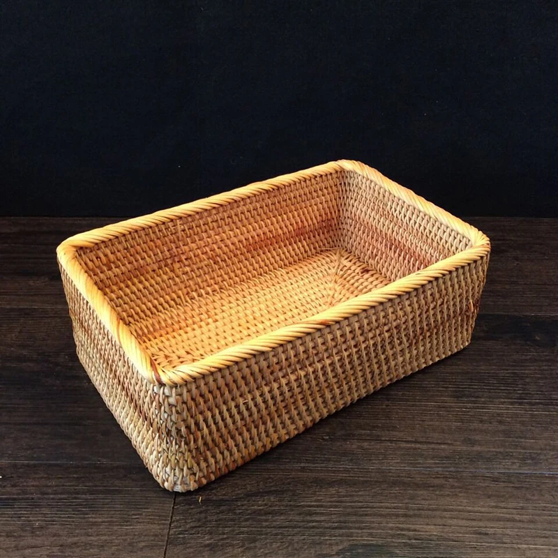 Hand-Woven Rattan Storage Basket
