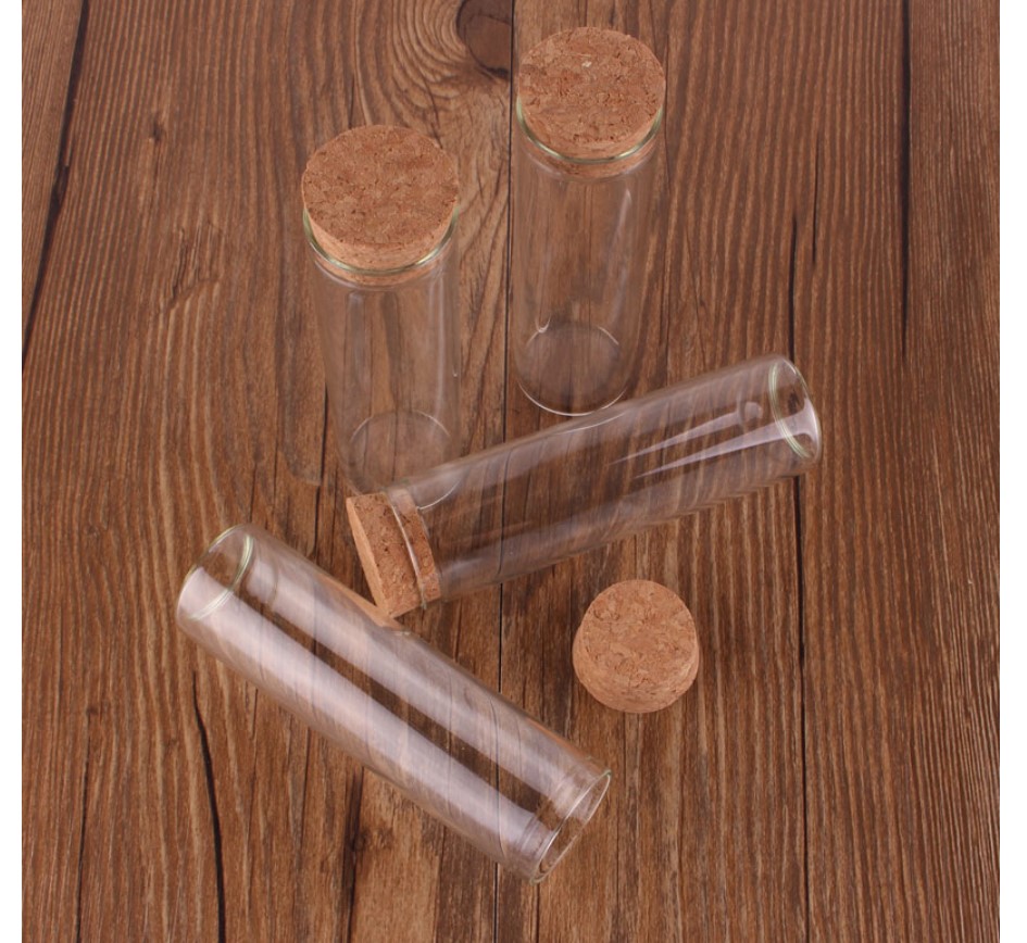 Glass Spice Jar with Cork Stopper 24 Pcs Set