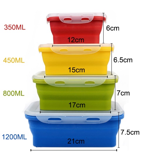 Folding Colorful Silicone Food Storage Container