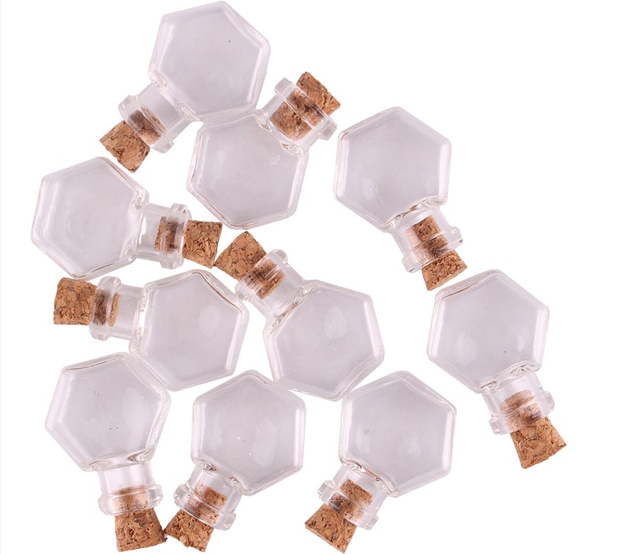 Hexagon Shaped Glass Spice Jars 50 Pcs Set