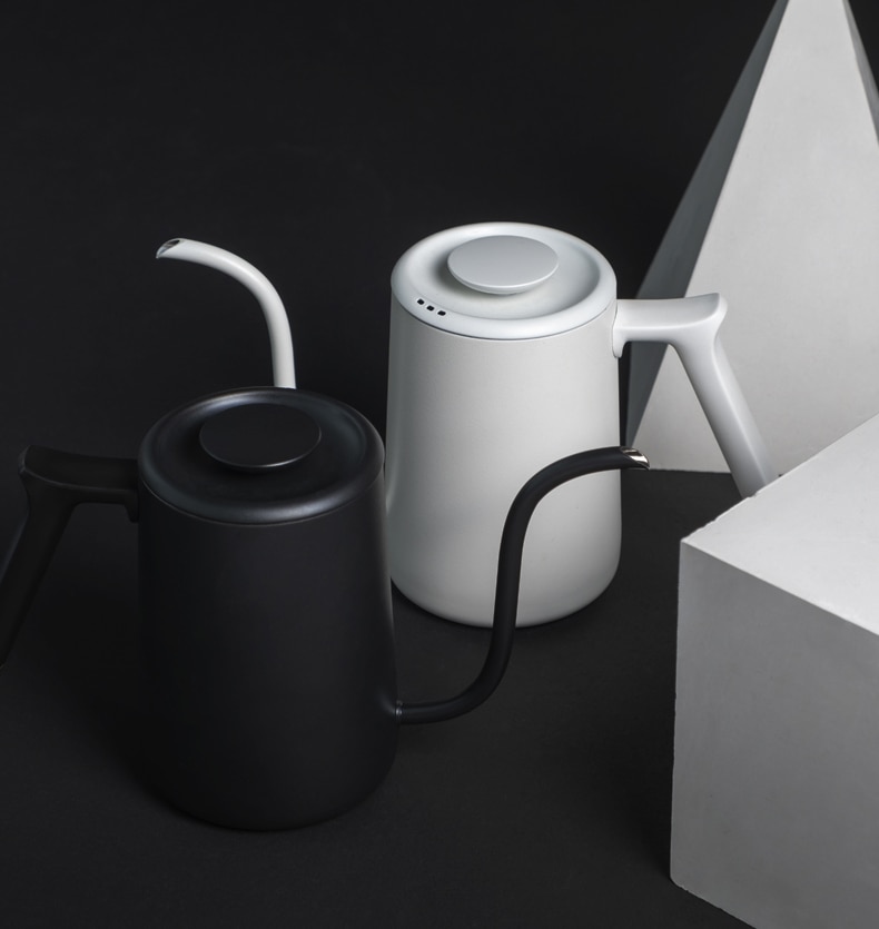 Black / White Steel Coffee Pot