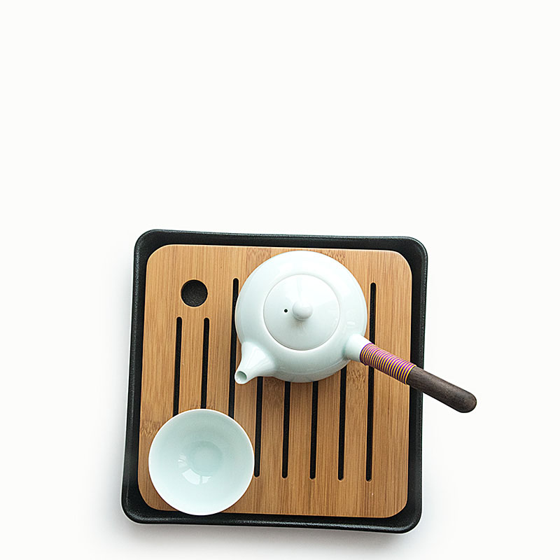 Bamboo and Ceramic Tea Trays