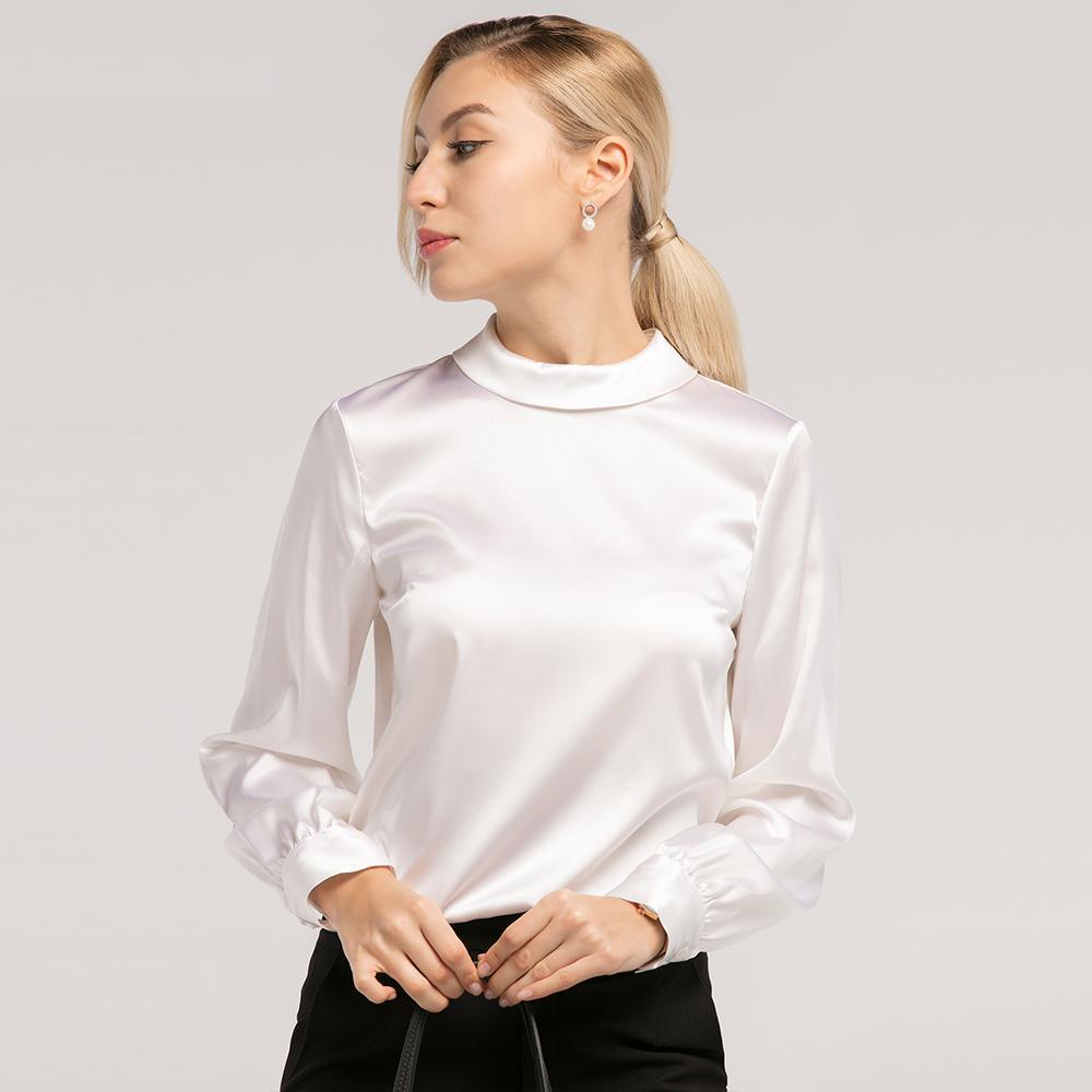 Women's Long Sleeved Stand Collar Blouse