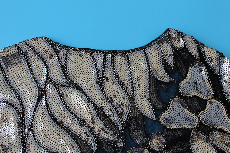 Women's Silver Leopard Sequined Blouse