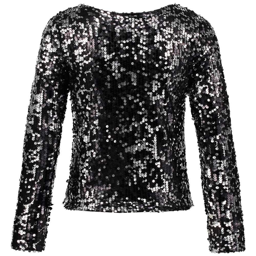 Women's Solid Color Sequined Blouse