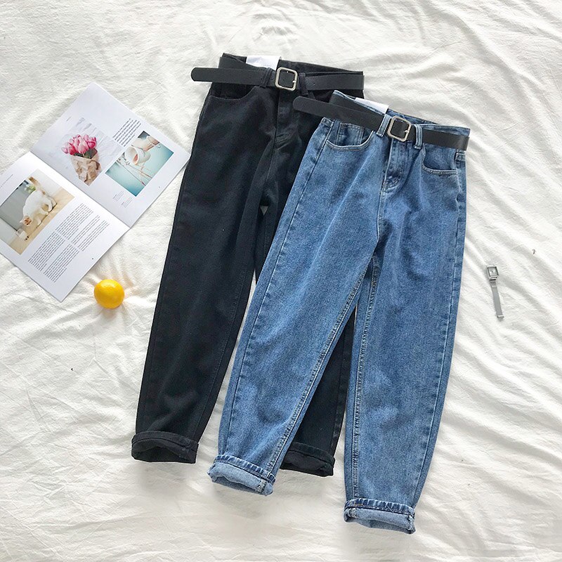 High Waisted Women's Jeans in Korean Style High Waisted Women's Jeans in Korean Style