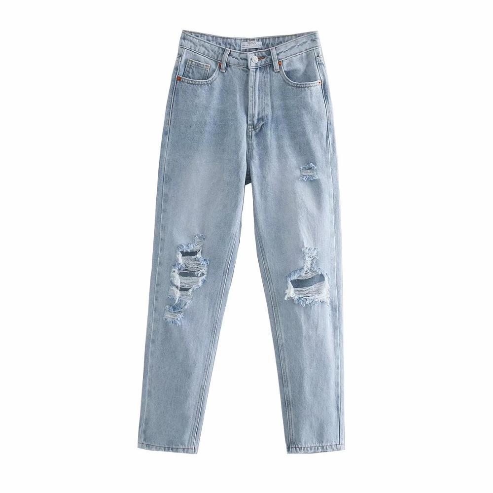 Women's Ripped Style Mom Jeans Women's Ripped Style Mom Jeans