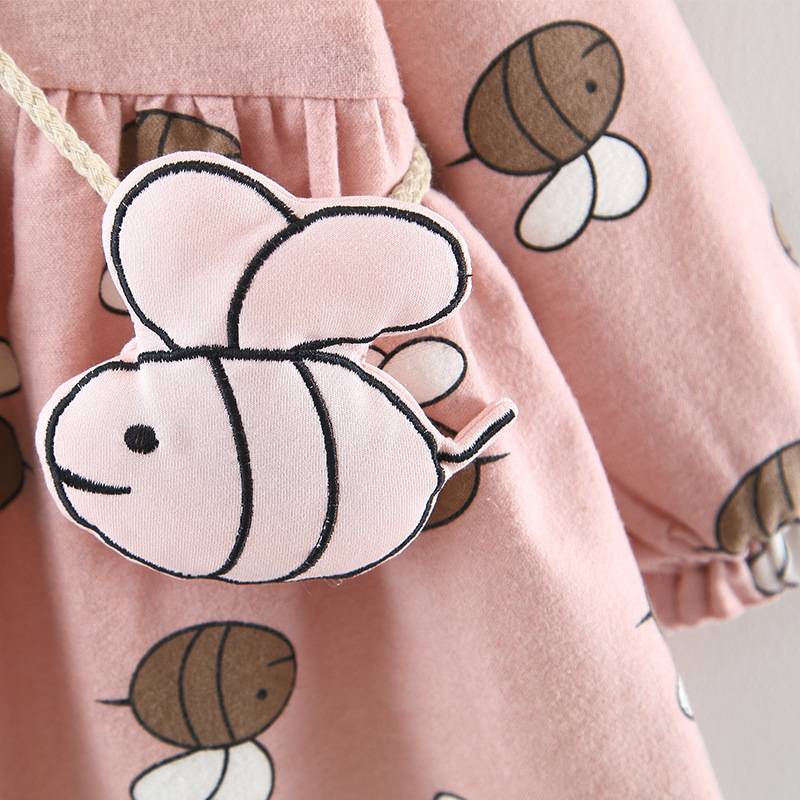 Baby Girl's Warm Winter Dress with Bag