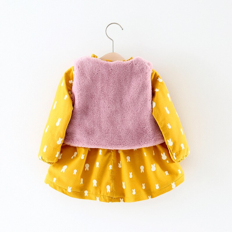 Casual Long Sleeved Cotton Dress with Bow