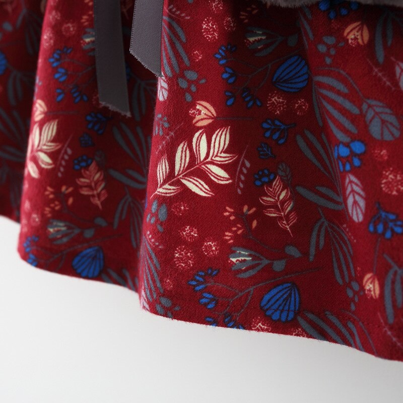 Casual Long Sleeved Cotton Dress with Bow