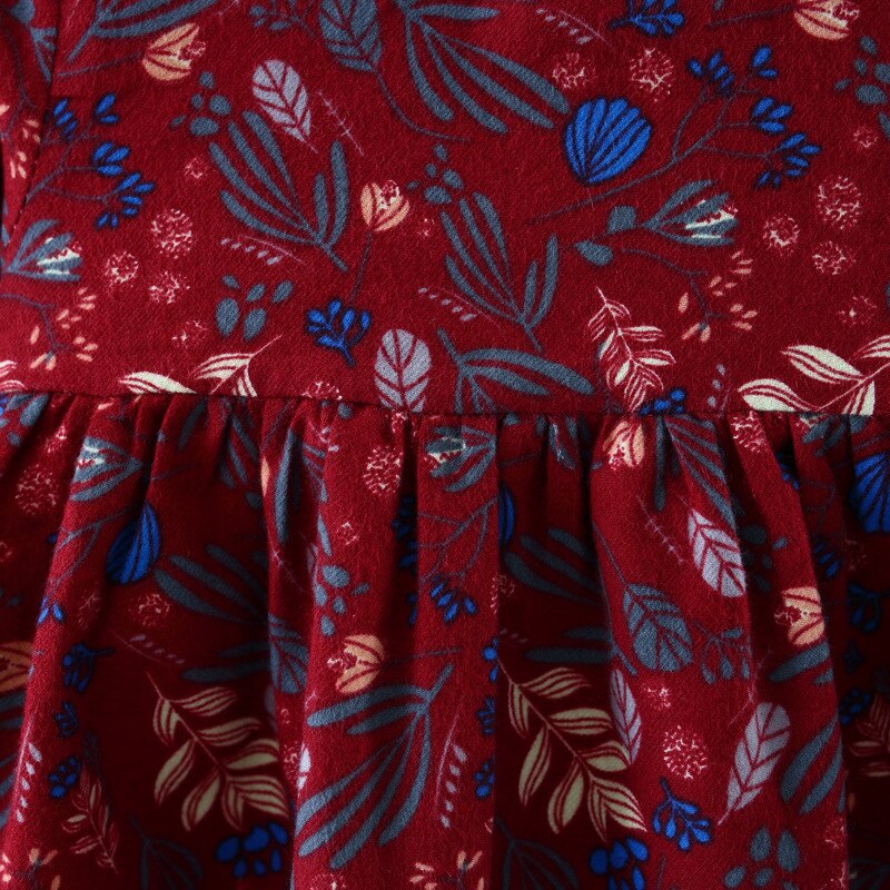 Casual Long Sleeved Cotton Dress with Bow