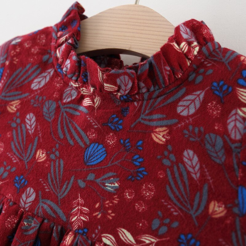 Casual Long Sleeved Cotton Dress with Bow