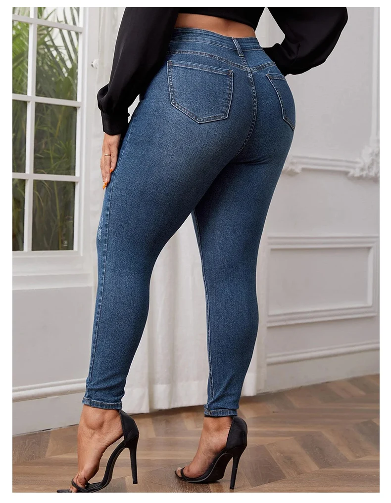 7XL Elastic Denim Pants