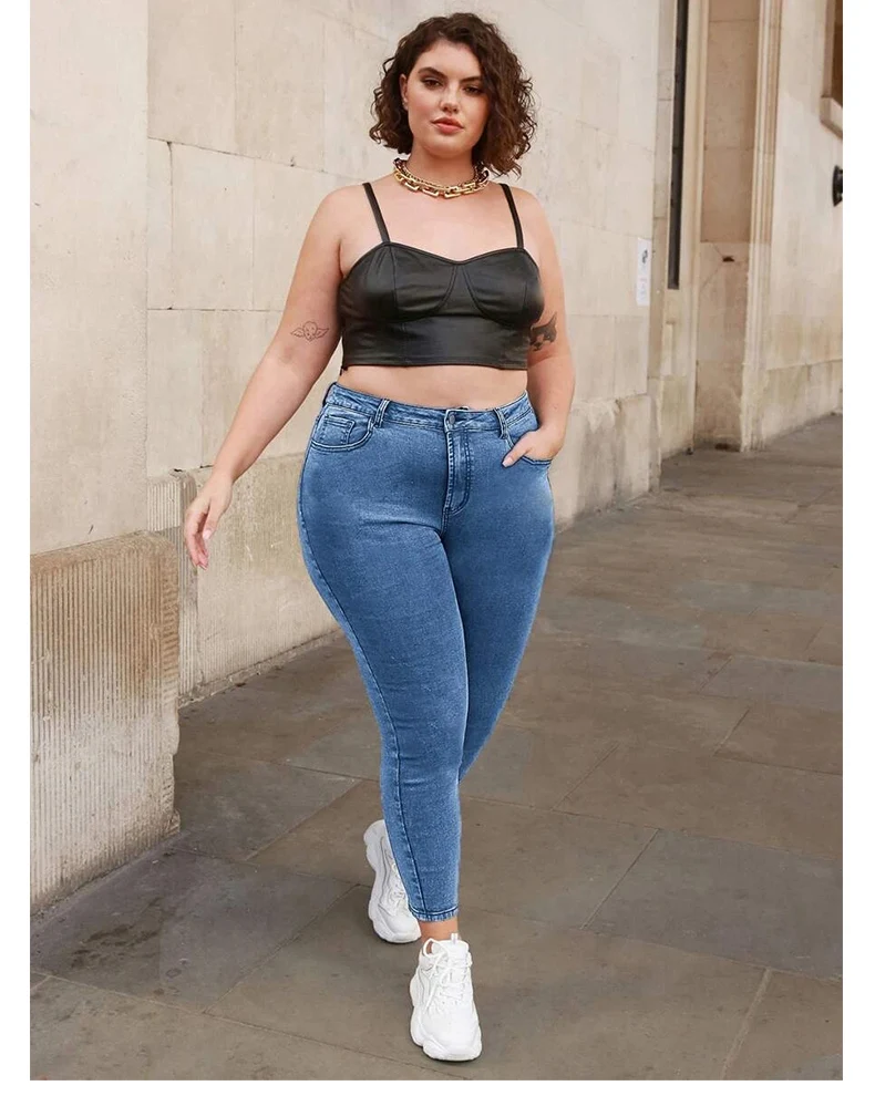 7XL Elastic Denim Pants