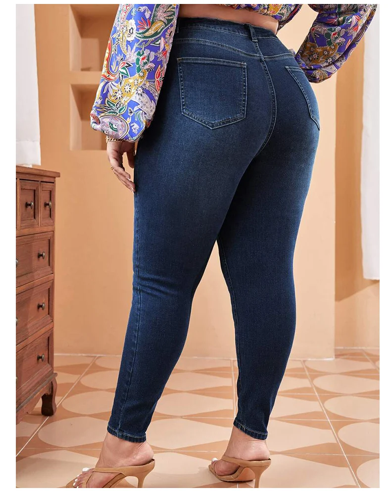 7XL Elastic Denim Pants