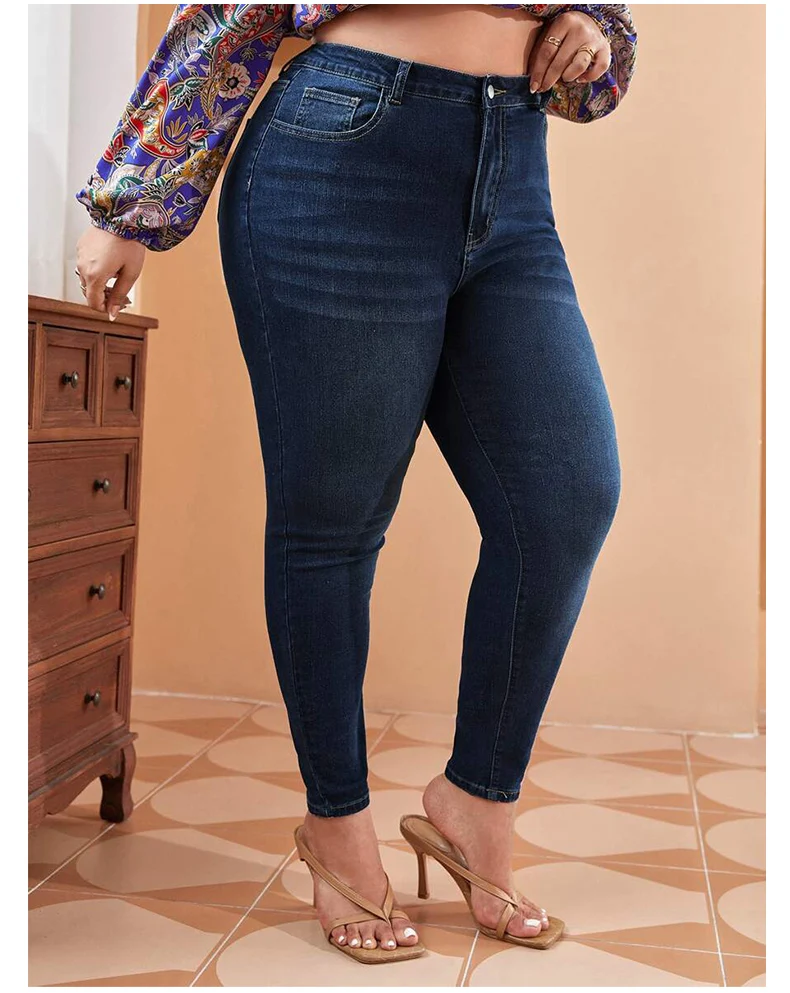 7XL Elastic Denim Pants