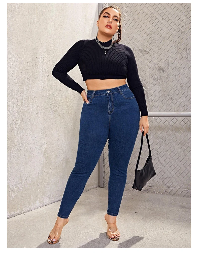 7XL Elastic Denim Pants