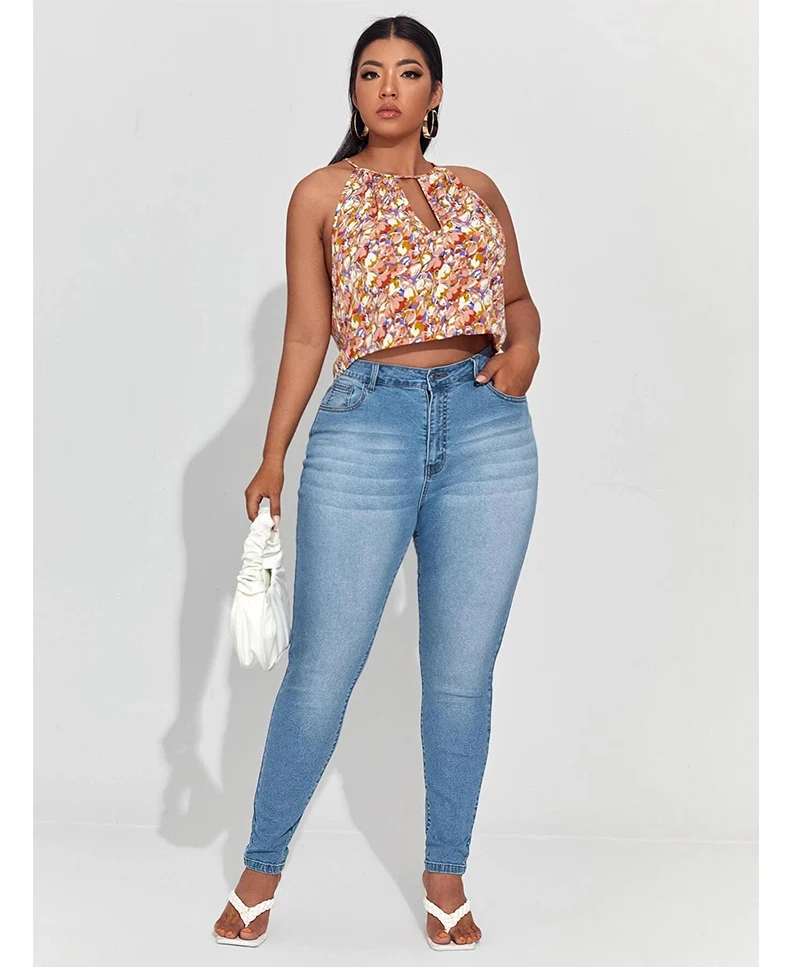 7XL Elastic Denim Pants