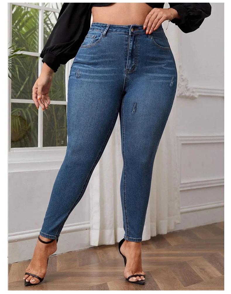 7XL Elastic Denim Pants