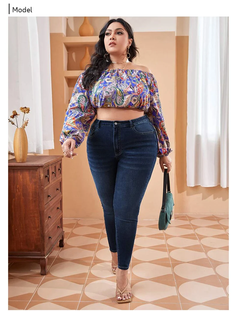 7XL Elastic Denim Pants