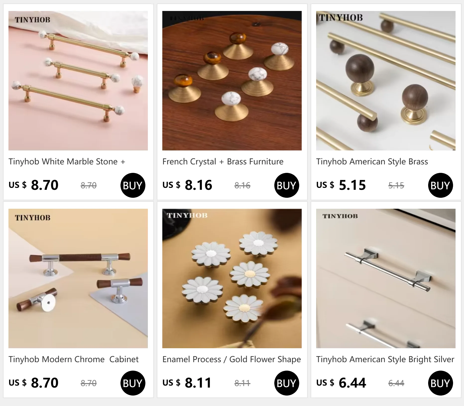 Brass Little Door Handles