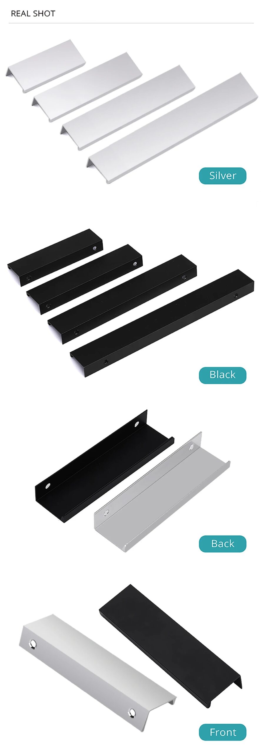 Metal Hidden Cabinet Handles for Kitchen