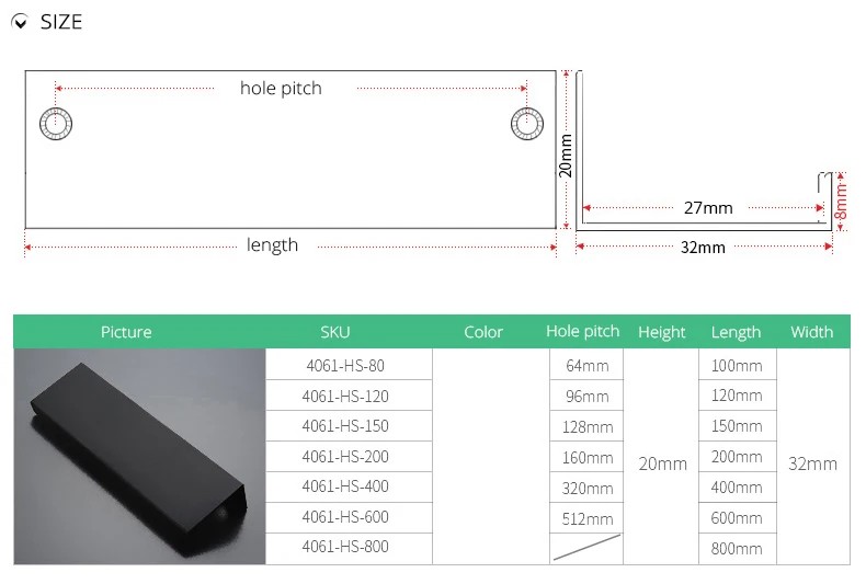 Metal Hidden Cabinet Handles for Kitchen