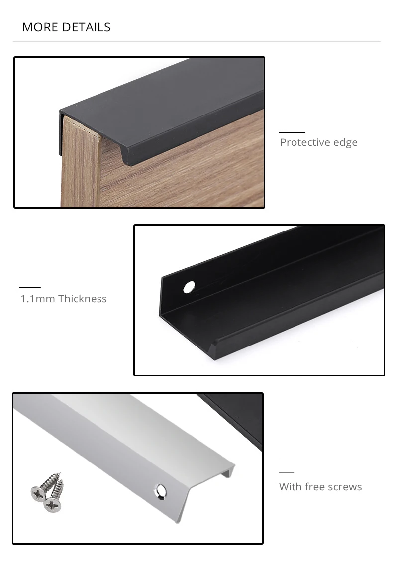 Metal Hidden Cabinet Handles for Kitchen