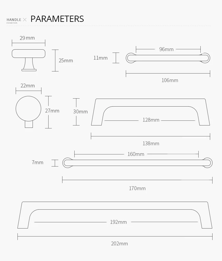 Handles of Different Forms for Furniture