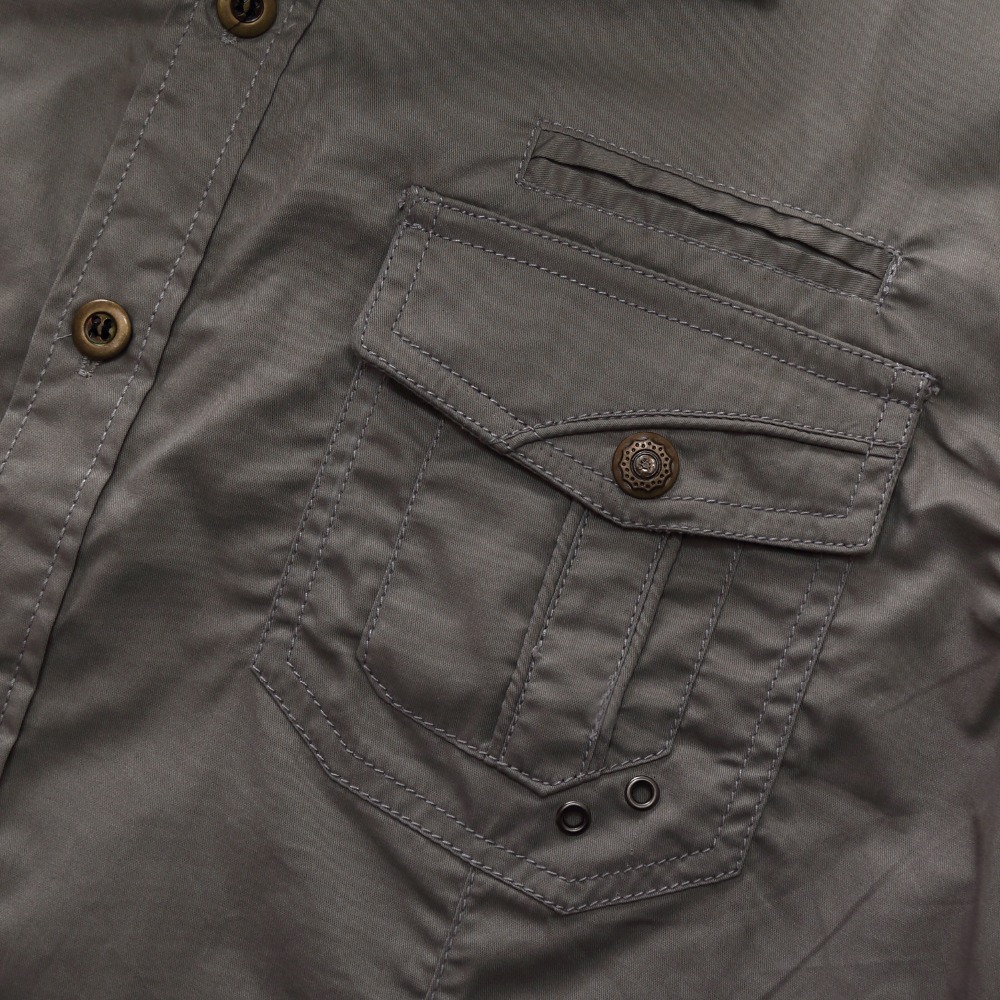 Men's Military Style Cotton Shirt