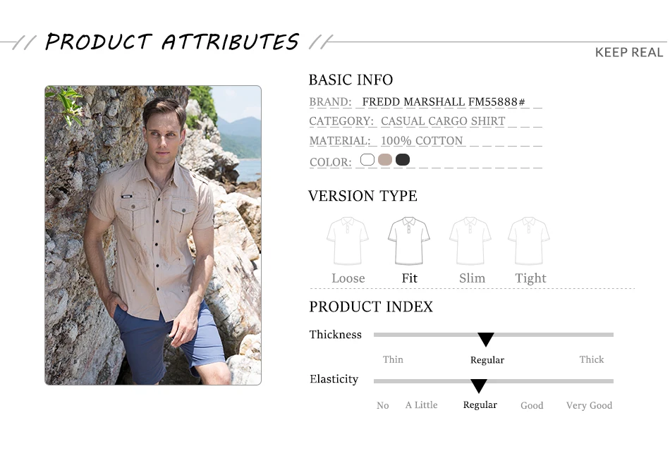 Men's Military Style Cotton Shirt