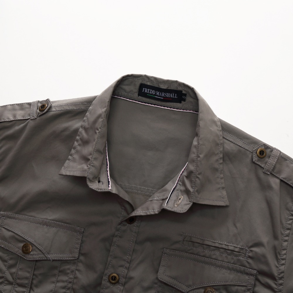 Men's Military Style Cotton Shirt