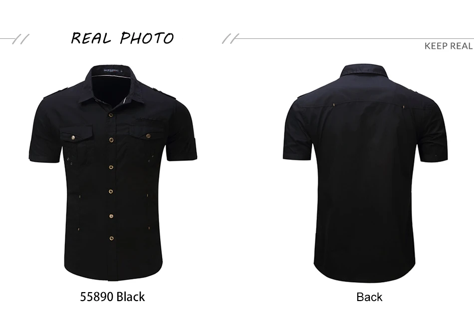 Men's Military Style Cotton Shirt