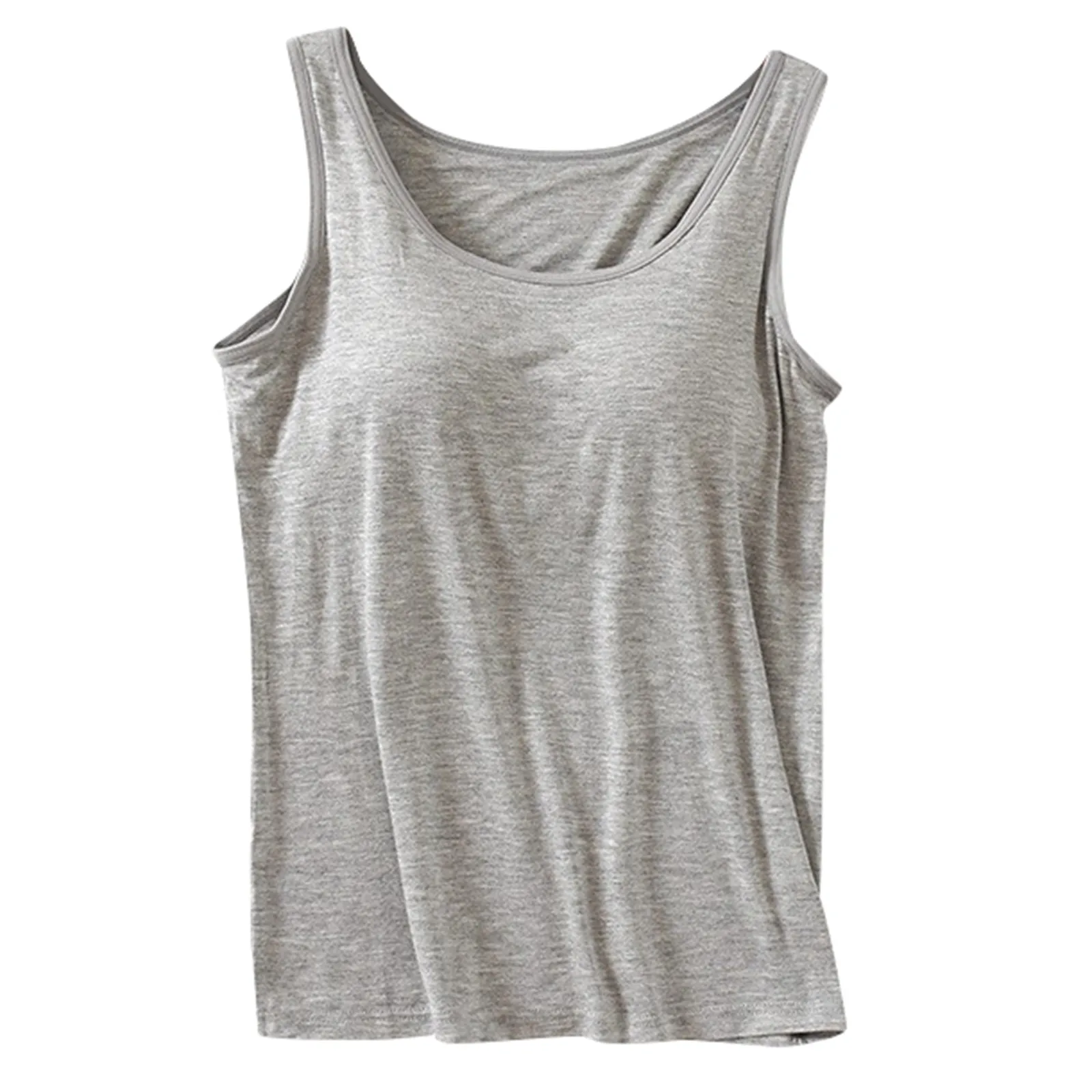 Padded Bra Tank Top Women Modal Spaghetti Solid Cami Top Vest Female Adjustable Camisole With Built In Bra Fitness Clothing