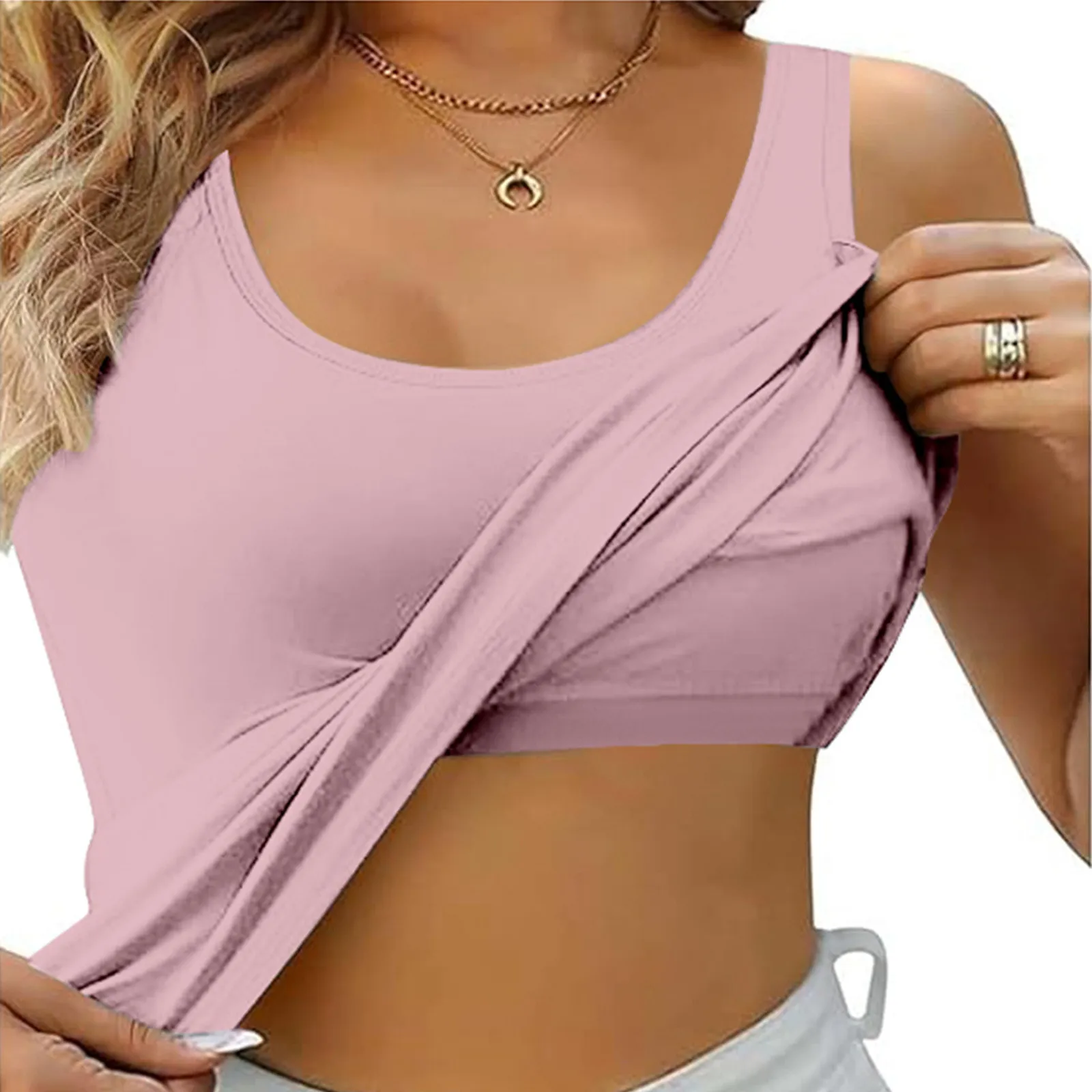 Padded Bra Tank Top Women Modal Spaghetti Solid Cami Top Vest Female Adjustable Camisole With Built In Bra Fitness Clothing Padded Bra Tank Top Women Modal Spaghetti Solid Cami Top Vest Female Adjustable Camisole With Built In Bra Fitness Clothing