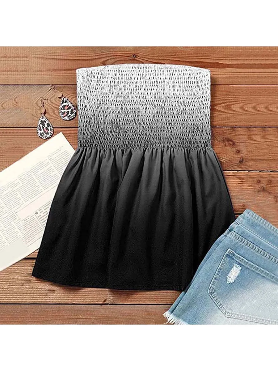 Women s Tube Crop Tops Strapless Cute Sexy Sleeveless Floral Print Blouse Holiday Pleated Tops Shirt Women s Tube Crop Tops Strapless Cute Sexy Sleeveless Floral Print Blouse Holiday Pleated Tops Shirt