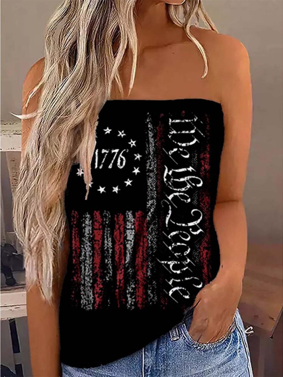 Women s Tube Crop Tops Strapless Cute Sexy Sleeveless Floral Print Blouse Holiday Pleated Tops Shirt