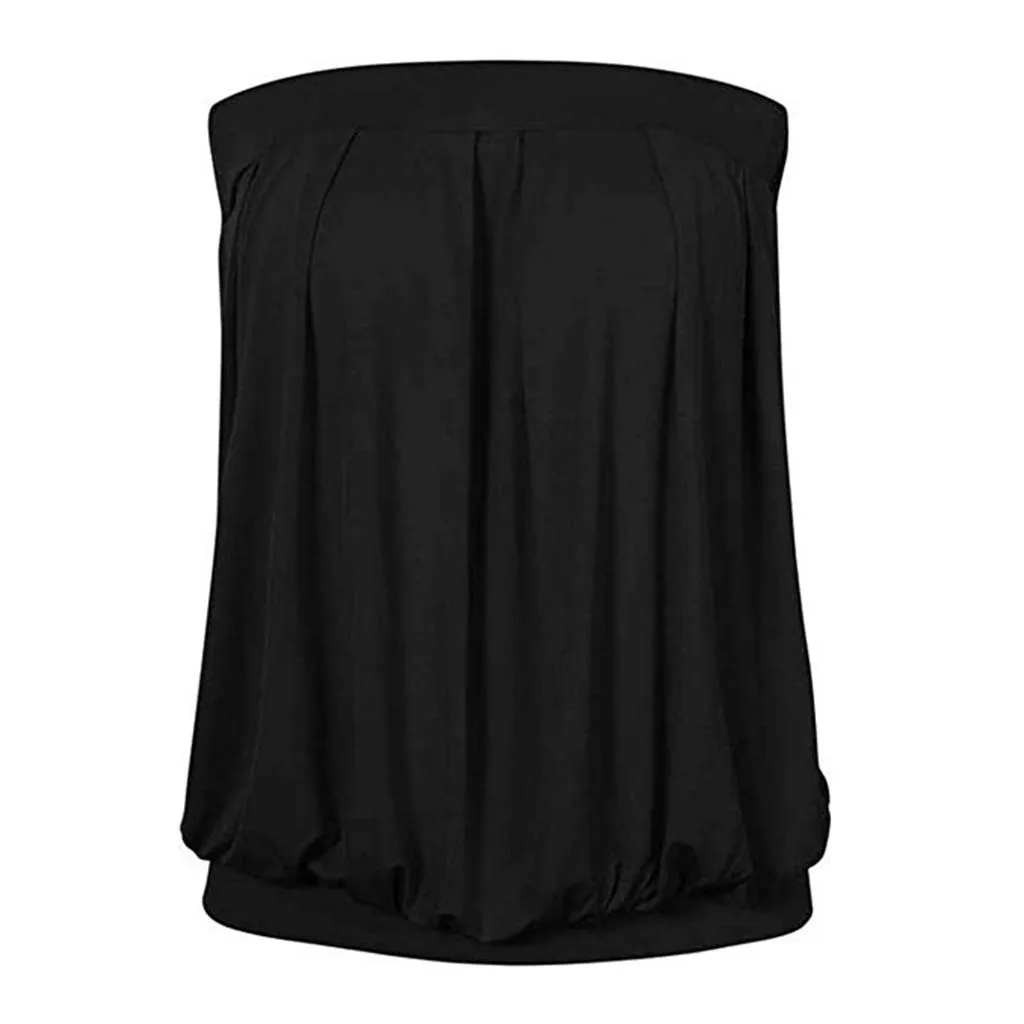 Summer New Solid Strapless Vest Women Sexy Cutaway Sleeveless Backless Casual Versatile Tank Tops Ladies Daily Camisole 2024