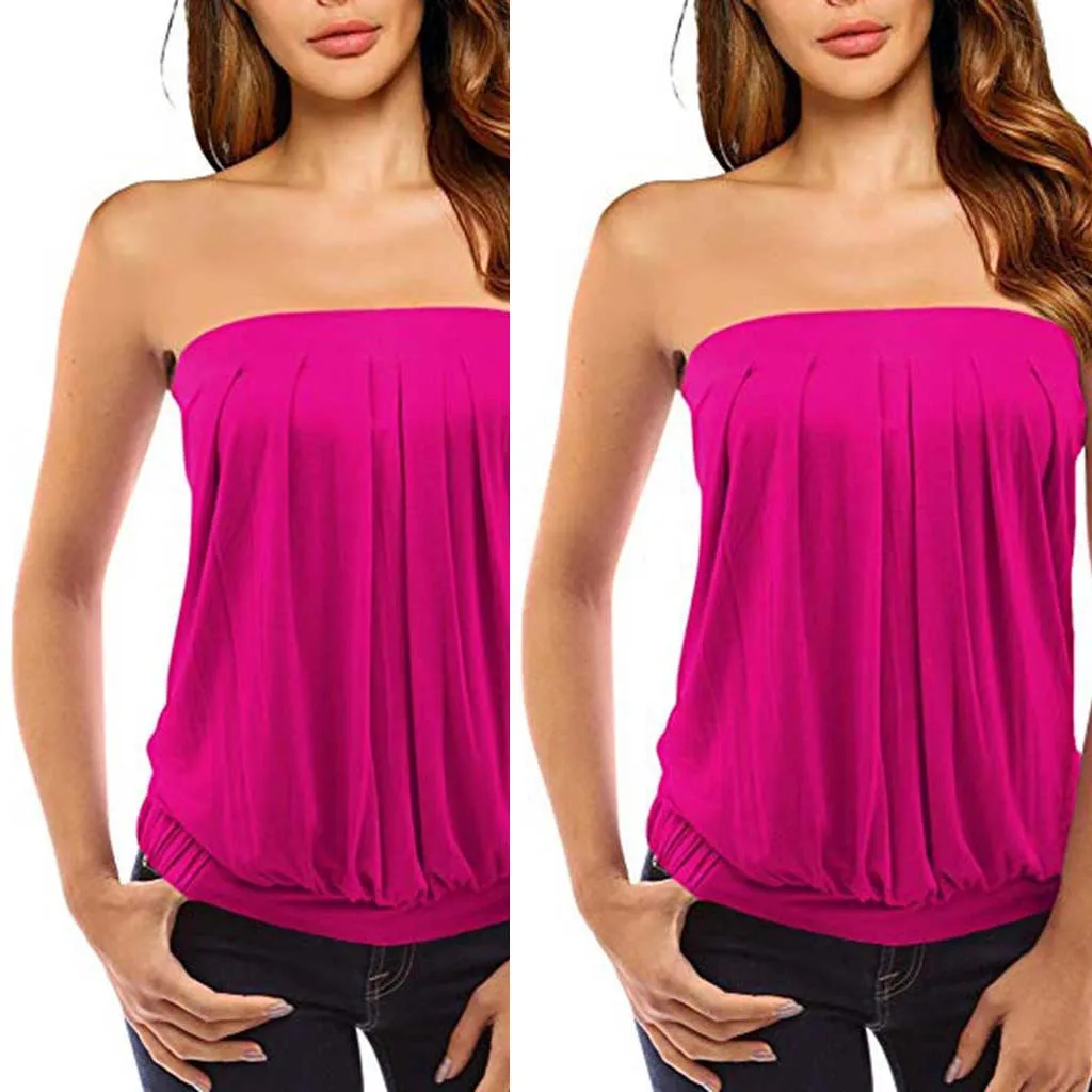 Summer New Solid Strapless Vest Women Sexy Cutaway Sleeveless Backless Casual Versatile Tank Tops Ladies Daily Camisole 2024 Summer New Solid Strapless Vest Women Sexy Cutaway Sleeveless Backless Casual Versatile Tank Tops Ladies Daily Camisole 2024