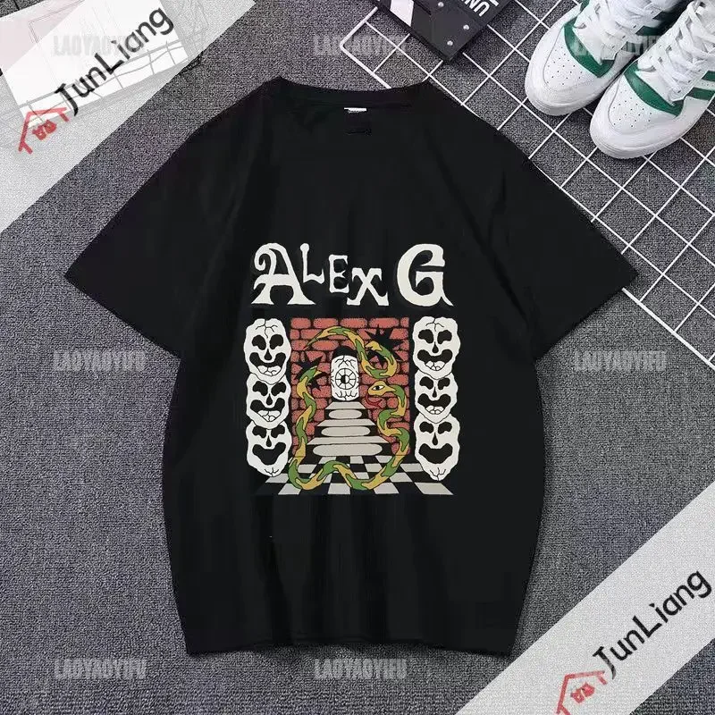 Alex G Funny Print T-shirt Fashion style Gothic casual top Loose short sleeve crew-neck shirt  women clothing  y2k top