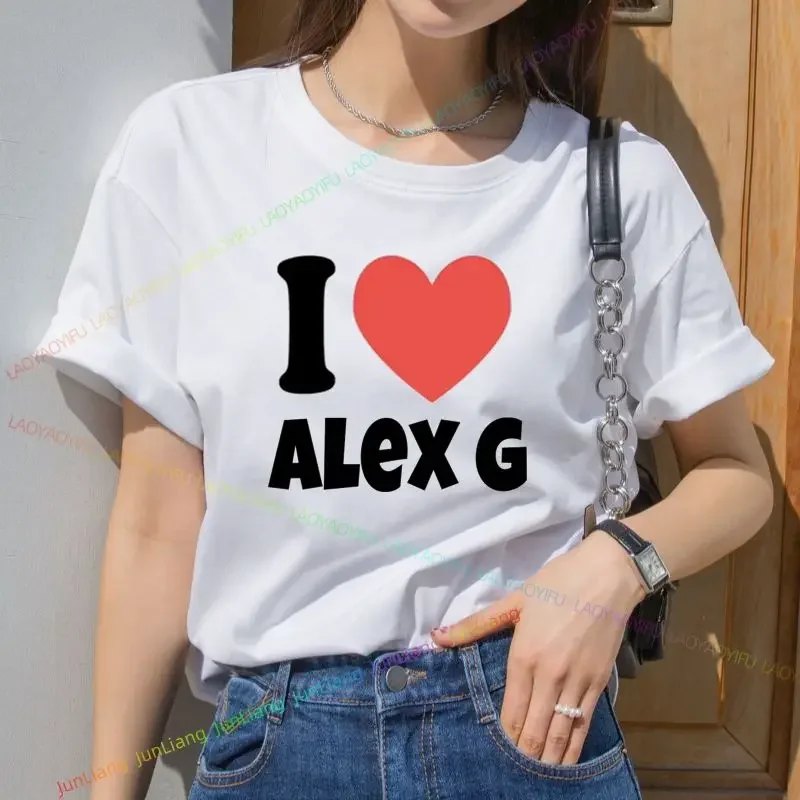 Alex G Funny Print T-shirt Fashion style Gothic casual top Loose short sleeve crew-neck shirt  women clothing  y2k top
