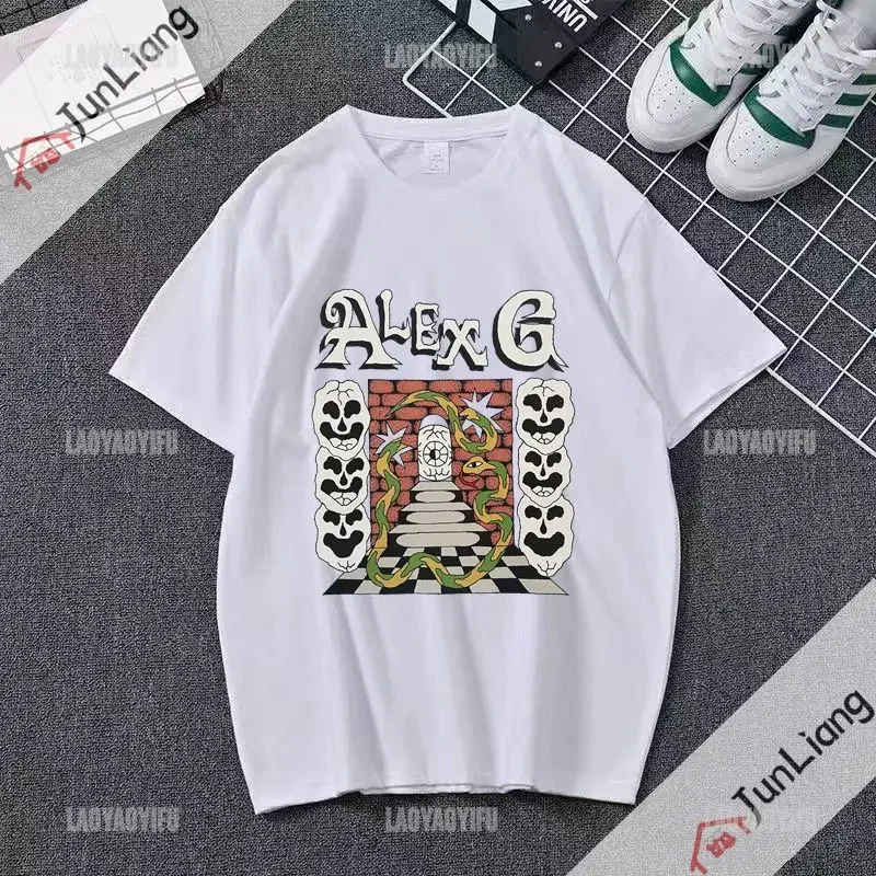 Alex G Funny Print T-shirt Fashion style Gothic casual top Loose short sleeve crew-neck shirt  women clothing  y2k top