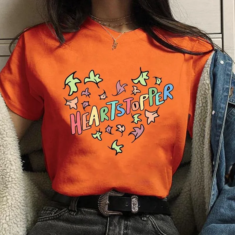 New Hot Fashion Heartstopper Regiment Printed T-Shirt Women's Fashion Casual Personalized Heartstopper Round Neck T-Shirt Shirt