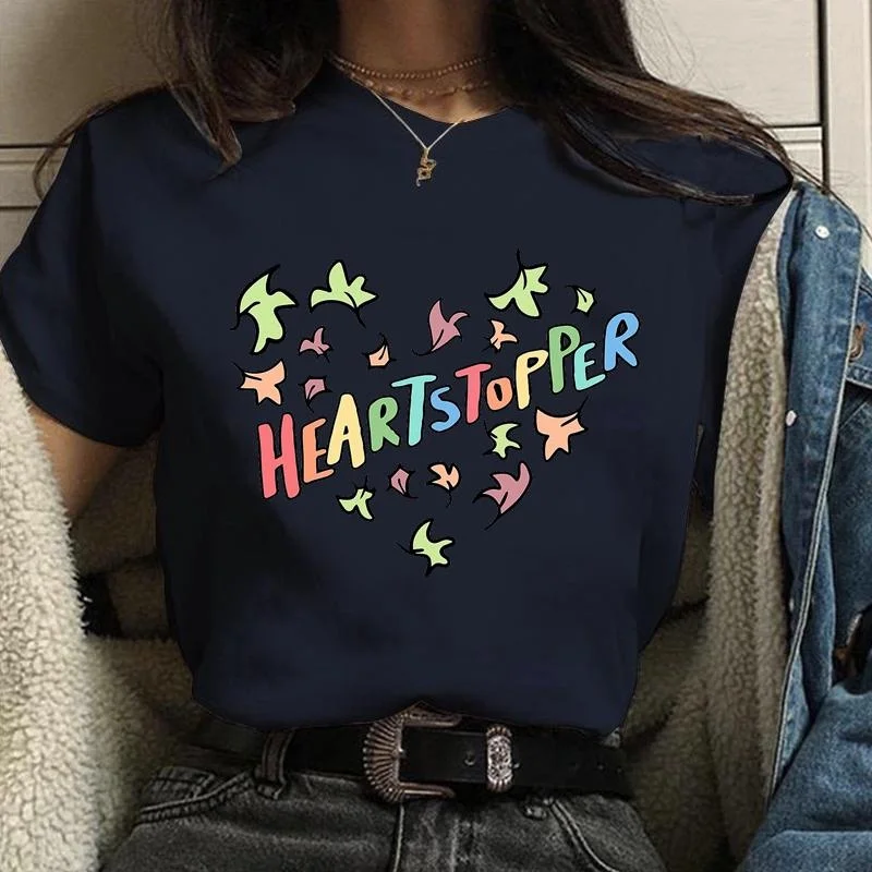 New Hot Fashion Heartstopper Regiment Printed T-Shirt Women's Fashion Casual Personalized Heartstopper Round Neck T-Shirt Shirt