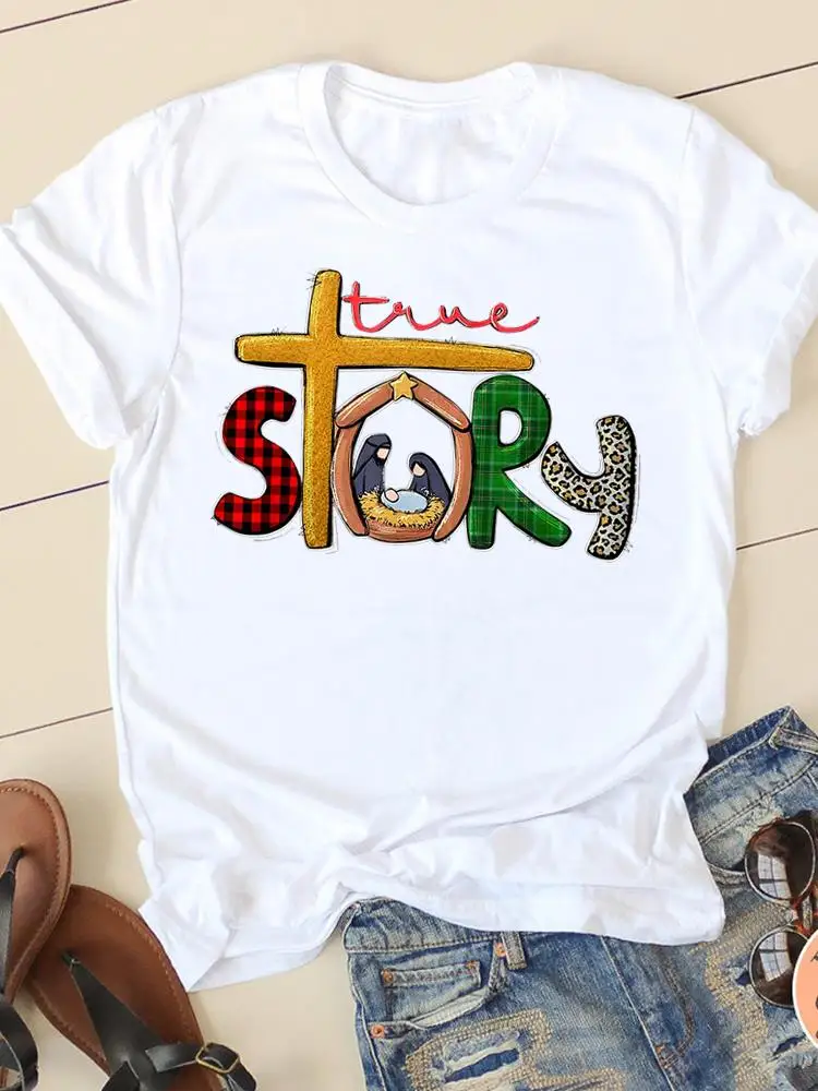 Letter Style Cute 90s Sweet Short Sleeve Fashion Women Print T Faith Clothing Casual Clothes Female T-shirts Ladies Graphic Tee