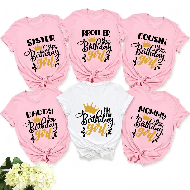Birthday Squad T-Shirt Family Matching Unisex Tees Birthday Girls Party Clothing Fashion Graphic Y2k Tops Women Harajuku Clothes