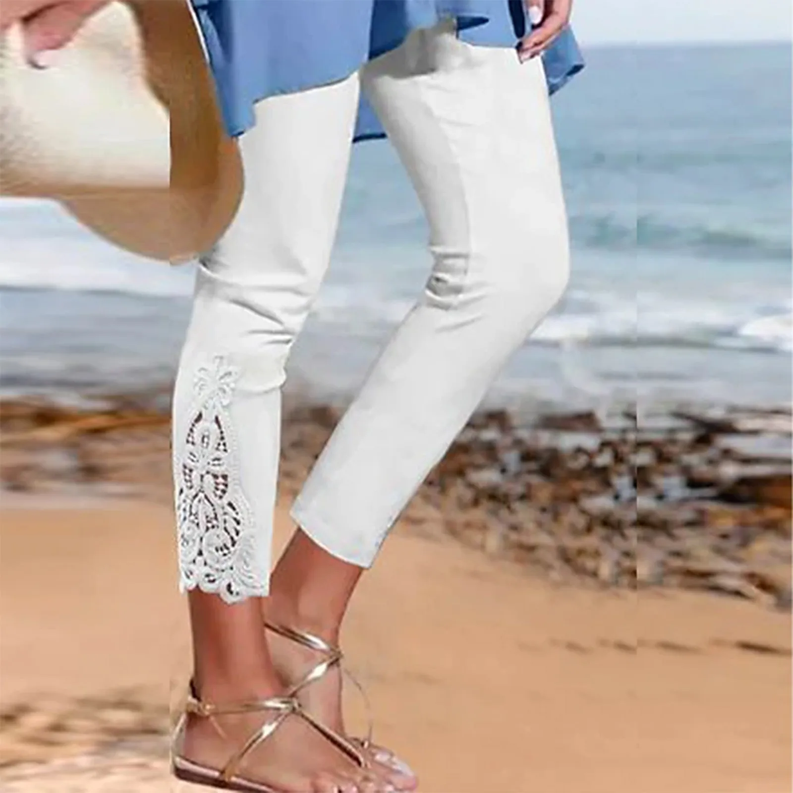 Spring Summer Capris Women’s Lace Leggings High Waist Slim Fit Stretchy Long Pants Versatile Women Beachwear Leggings Spring Summer Capris Women's Lace Leggings High Waist Slim Fit Stretchy Long Pants Versatile Women Beachwear Leggings