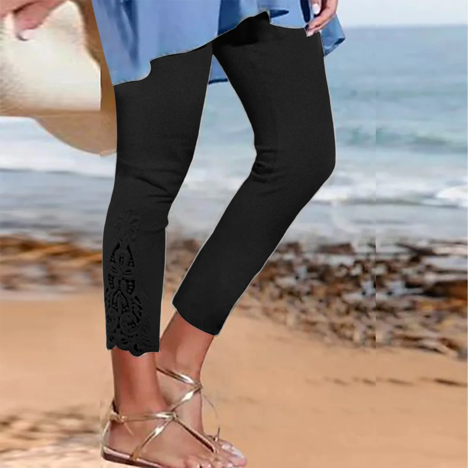 Spring Summer Capris Women’s Lace Leggings High Waist Slim Fit Stretchy Long Pants Versatile Women Beachwear Leggings Spring Summer Capris Women's Lace Leggings High Waist Slim Fit Stretchy Long Pants Versatile Women Beachwear Leggings